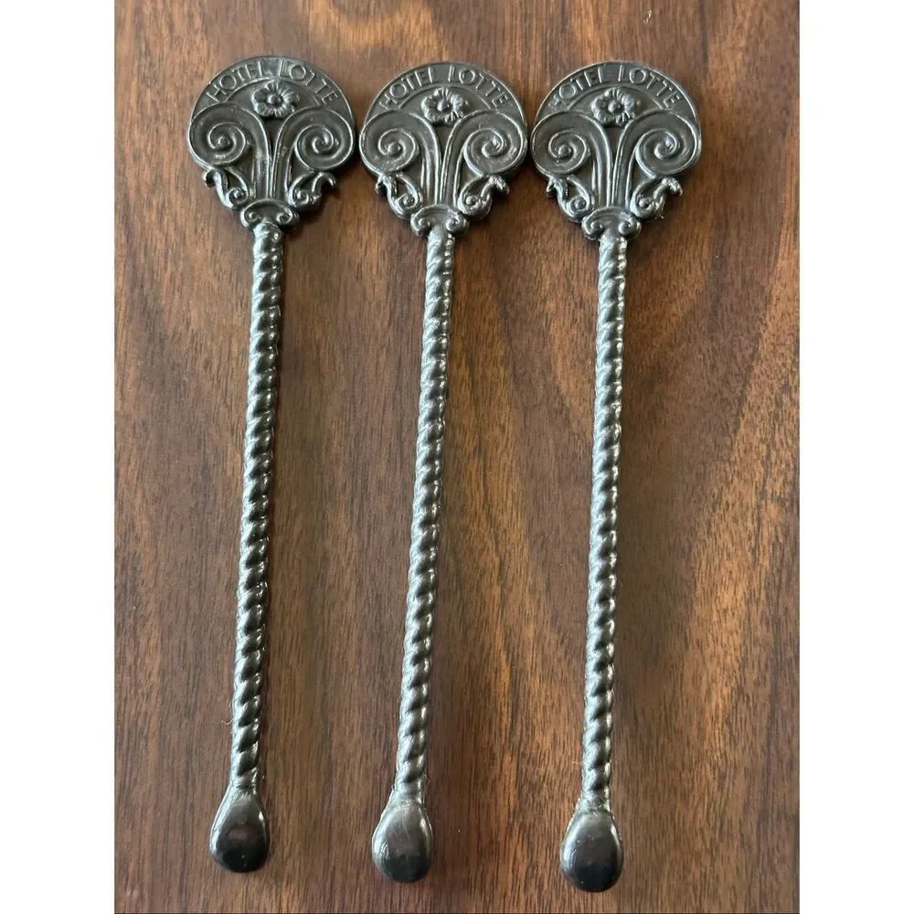 Vintage Hotel Lotte Swizzle Stick Drink Cocktail Spoon Stir Barware Collectible
